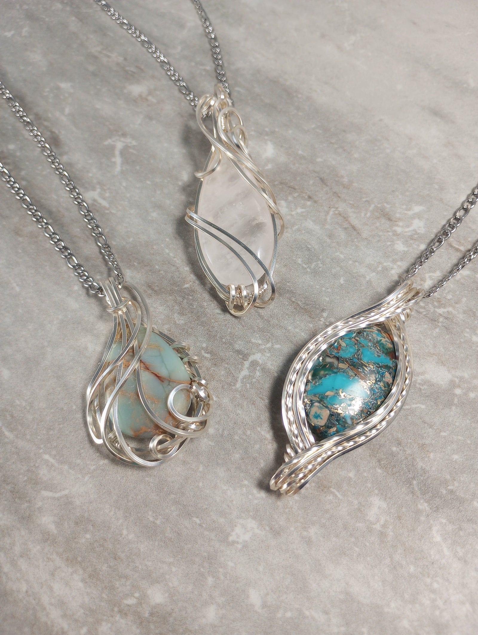 Wire Wrapped Pendant Necklaces - Windfall Jewelry