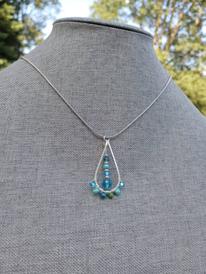 Beaded Teardrop Pendant Necklace