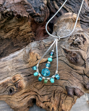Beaded Teardrop Pendant Necklace