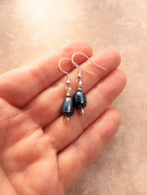 Midnight Mystique Freshwater Pearl Earrings