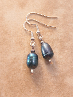 Midnight Mystique Freshwater Pearl Earrings