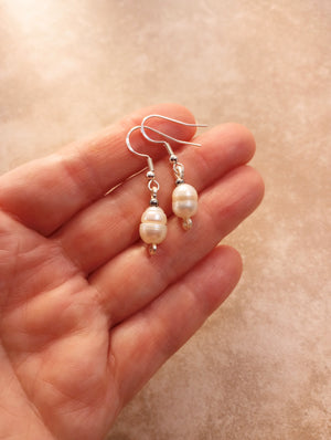 Ivory Luster Freshwater Pearl Earrings