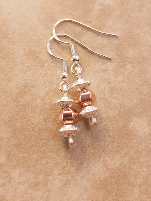 Silver & Rose Gold Duet Beaded Earrings