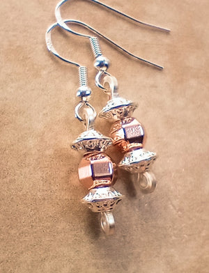 Silver & Rose Gold Duet Beaded Earrings