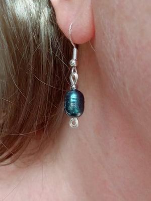 Midnight Mystique Freshwater Pearl Earrings