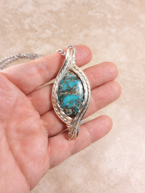 Imperial Jasper Pendant Necklace in Sparkling Silver