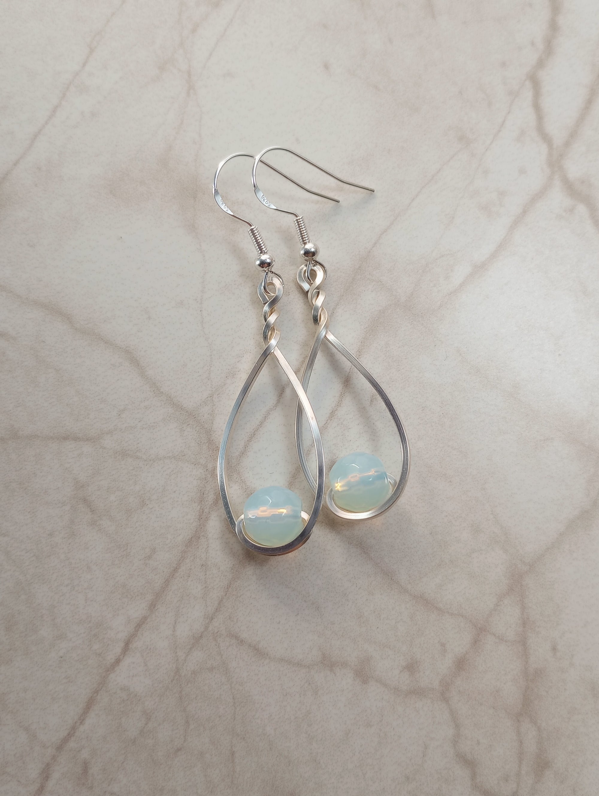 Opalite & Silver Classic Drop Earrings