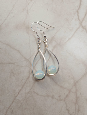 Opalite & Silver Classic Drop Earrings