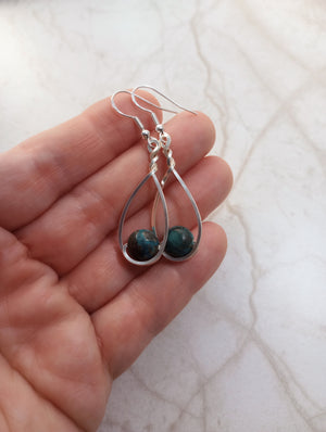 Ocean Jasper & Silver Classic Drop Earrings