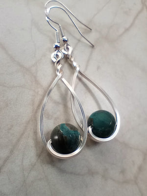 Ocean Jasper & Silver Classic Drop Earrings