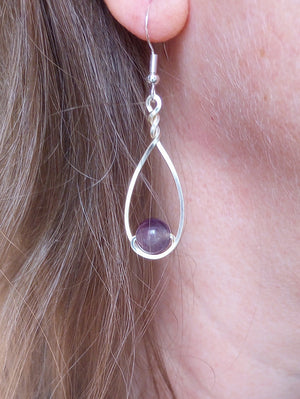 Amethyst & Silver Classic Drop Earrings