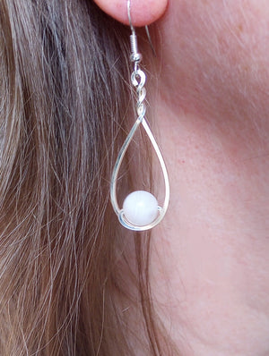 Rose Quartz & Silver Classic Drop Earrings