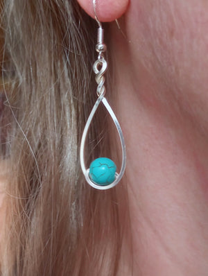 Turquoise Howlite & Silver Classic Drop Earrings