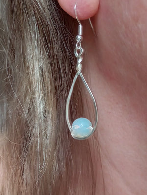 Opalite & Silver Classic Drop Earrings