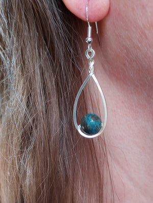 Ocean Jasper & Silver Classic Drop Earrings