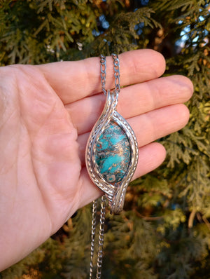 Imperial Jasper Pendant Necklace in Sparkling Silver