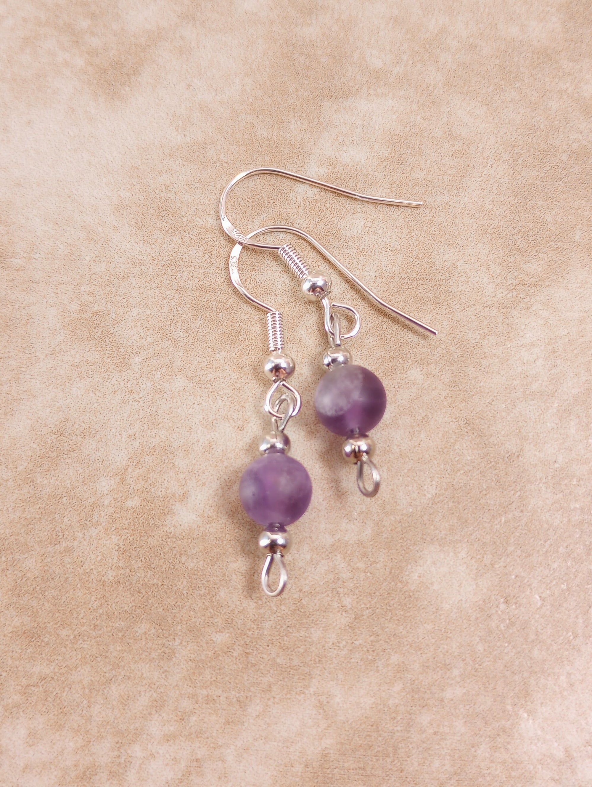 Amethyst Beaded Earrings