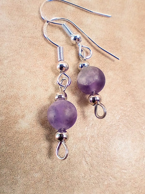 Amethyst Beaded Earrings