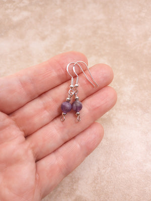 Amethyst Beaded Earrings