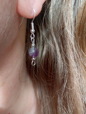 Amethyst Beaded Earrings