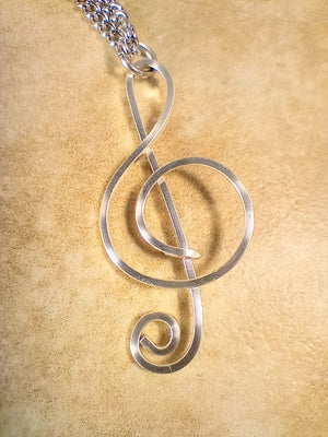 Treble Clef Pendant Necklace