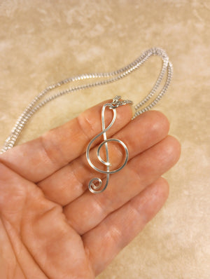 Treble Clef Pendant Necklace