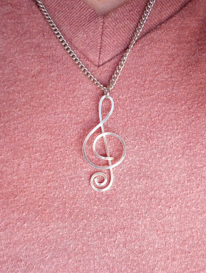 Treble Clef Pendant Necklace