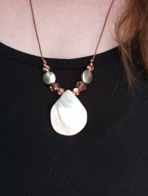 Teardrop Shell Beaded Necklace