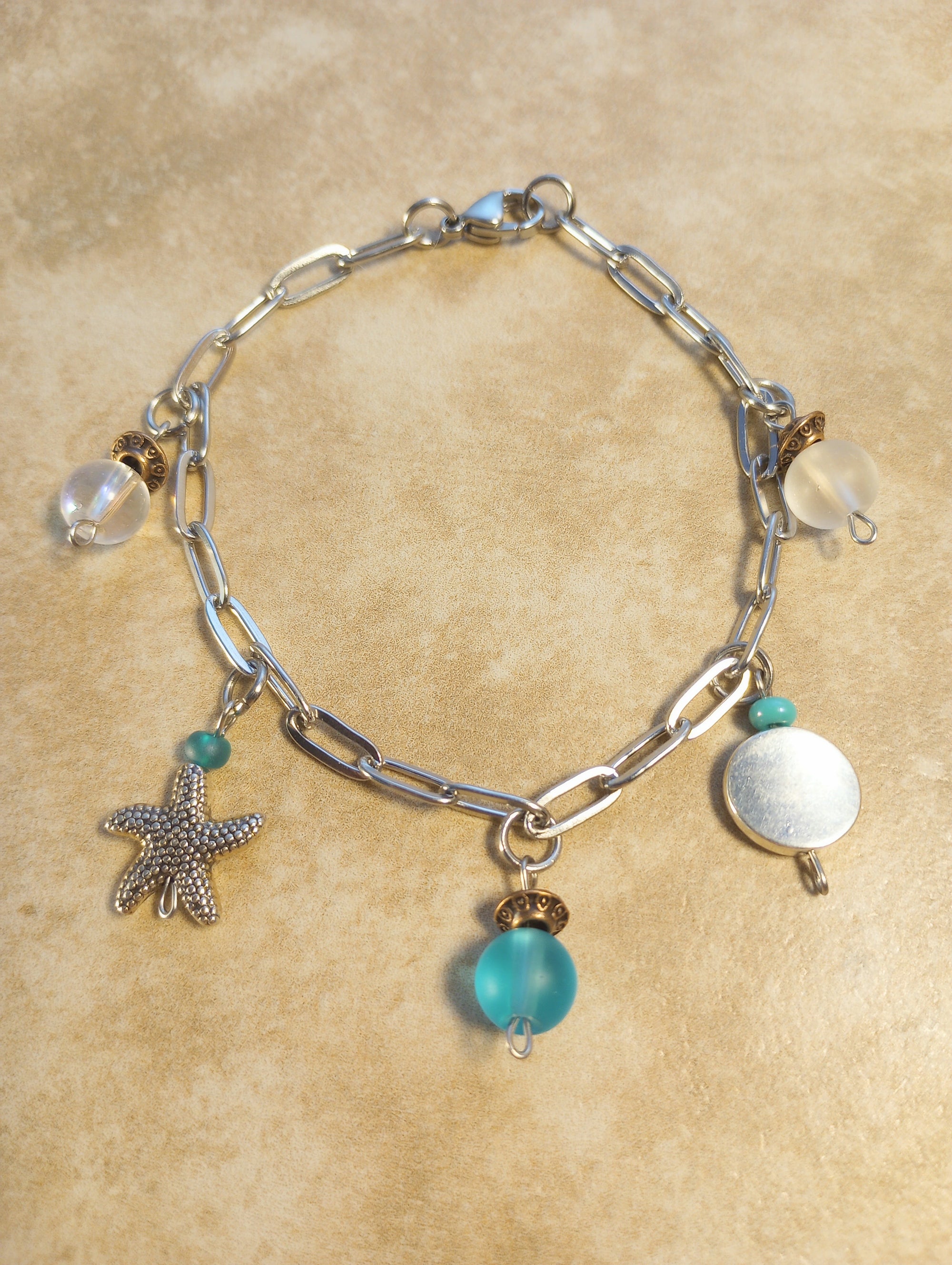 Beachy Charm Bracelet with Anklet Extension