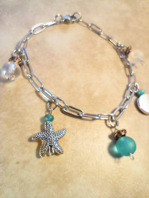 Beachy Charm Bracelet with Anklet Extension