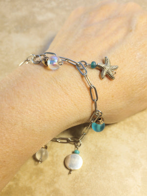 Beachy Charm Bracelet with Anklet Extension