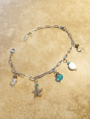 Beachy Charm Bracelet with Anklet Extension