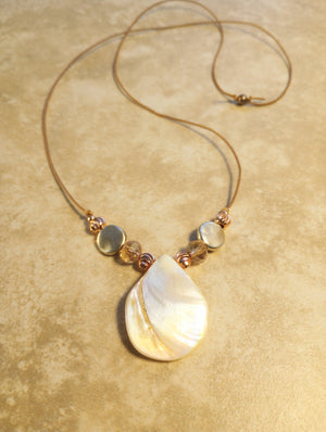 Teardrop Shell Beaded Necklace