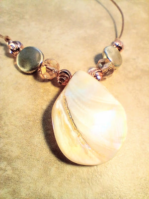 Teardrop Shell Beaded Necklace