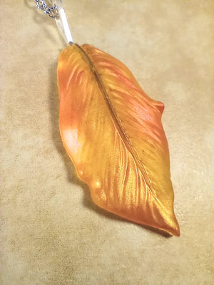 Hand-painted Leaf Pendant Necklace (in Fall colors)