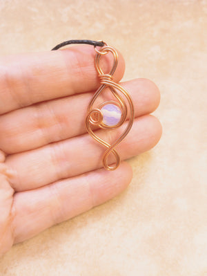 Fluent Wire Pendant Necklace (Copper & Opalite)