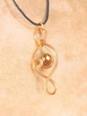 Fluent Wire Pendant Necklace (Copper & Purple)