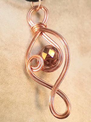 Fluent Wire Pendant Necklace (Copper & Purple)