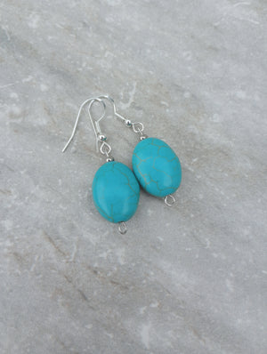 Turquoise Howlite Beaded Earrings