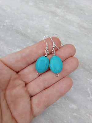 Turquoise Howlite Beaded Earrings