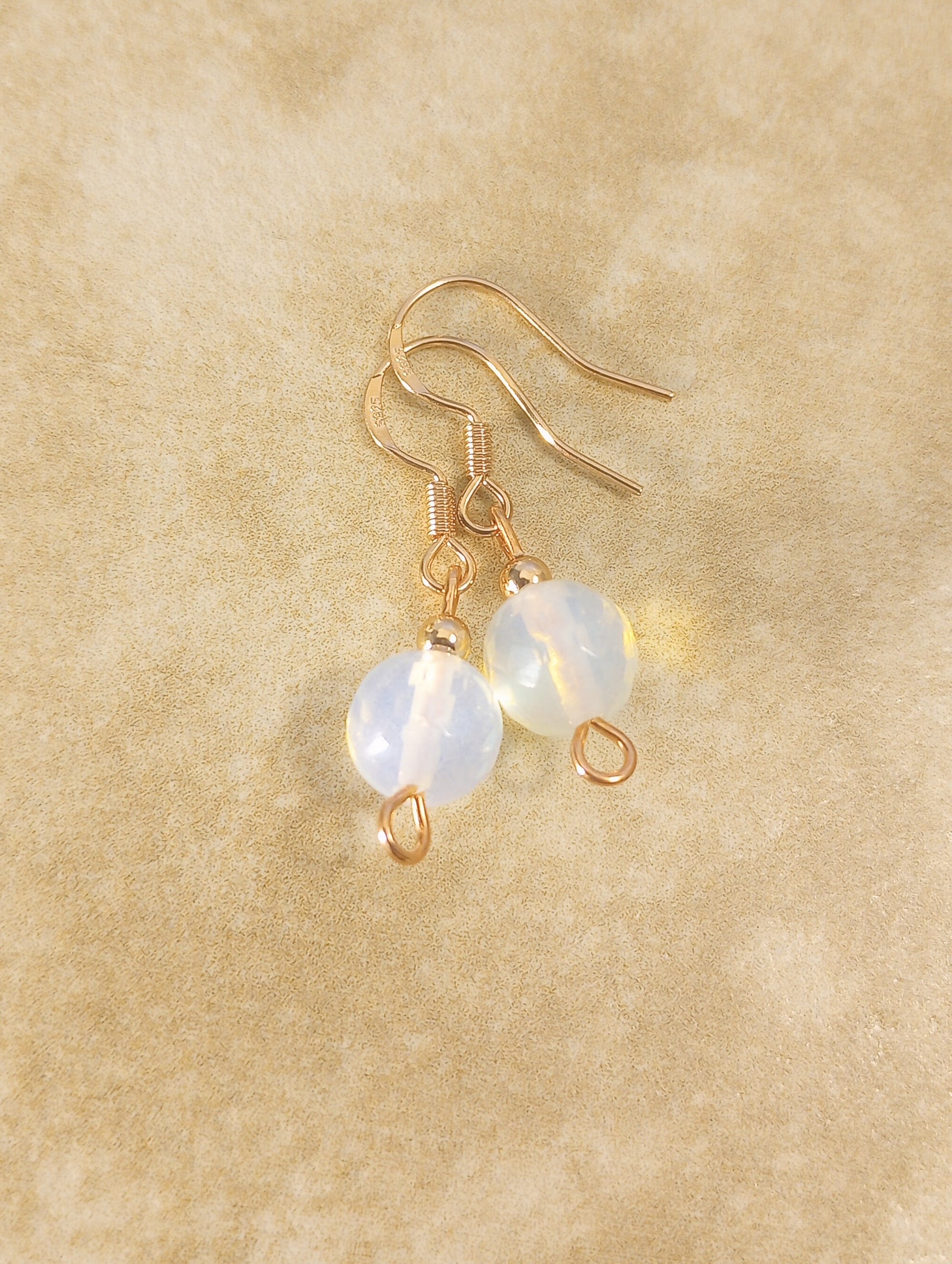 Opalite Crystal & Copper Beaded Earrings