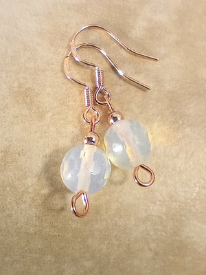 Opalite Crystal & Copper Beaded Earrings