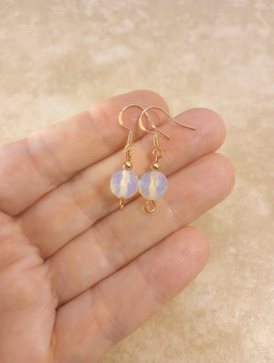 Opalite Crystal & Copper Beaded Earrings