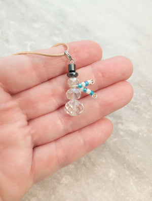 Snowman Crystal Beaded Necklace