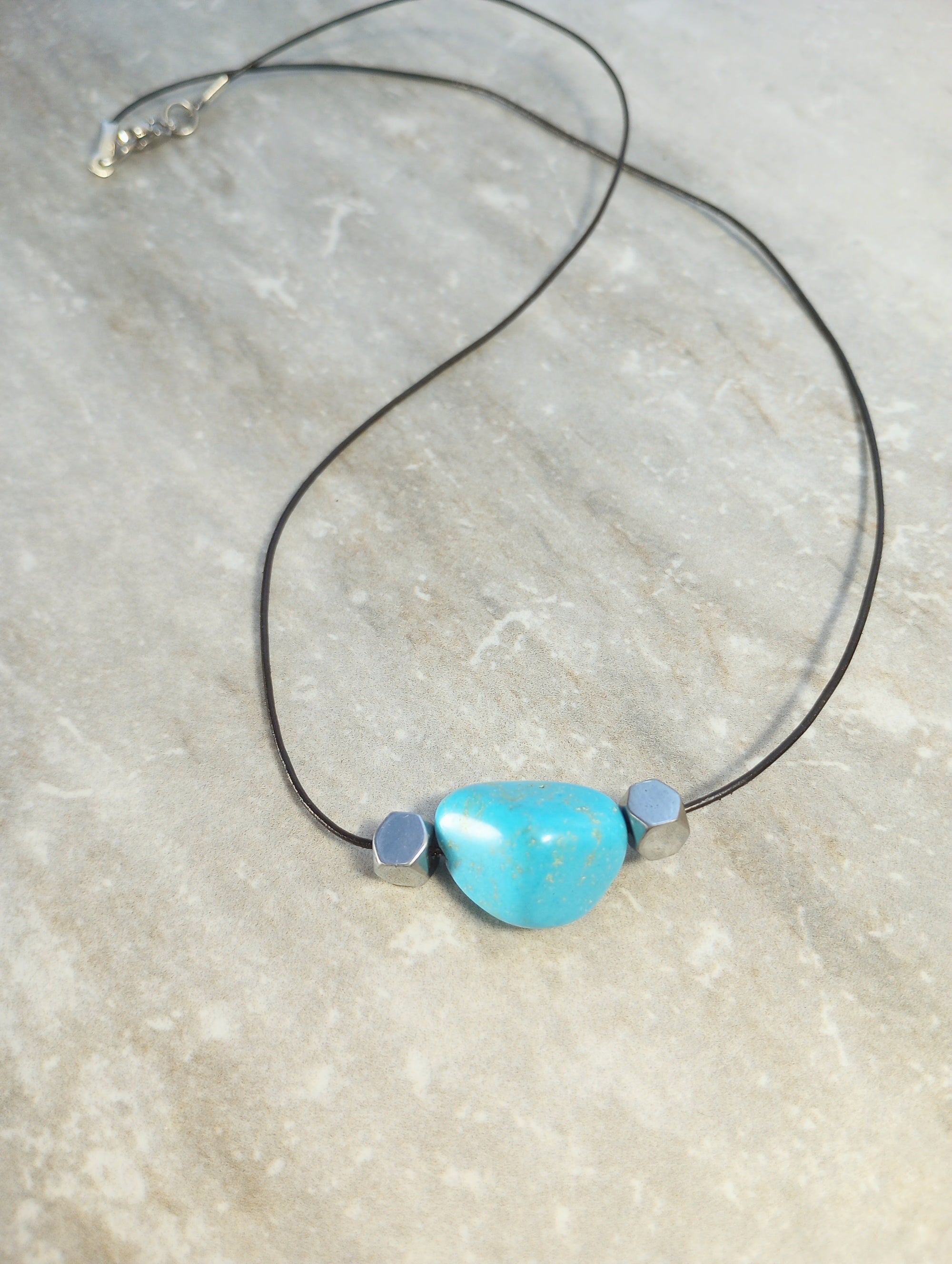 Turquoise Howlite Nugget Beaded Necklace