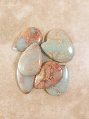 Wavy Aqua Terra Jasper Pendant Necklace