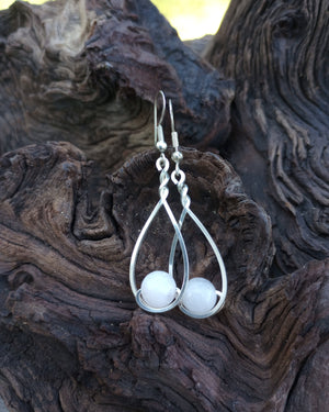 Rose Quartz & Silver Classic Drop Earrings