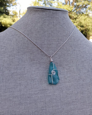 Sea Glass Wire Wrapped Necklace
