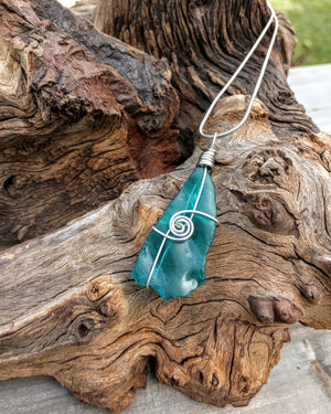 Sea Glass Wire Wrapped Necklace