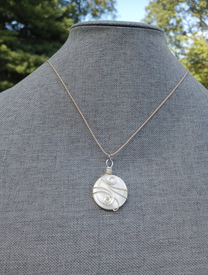 Shell Coin Wire Wrapped Necklace